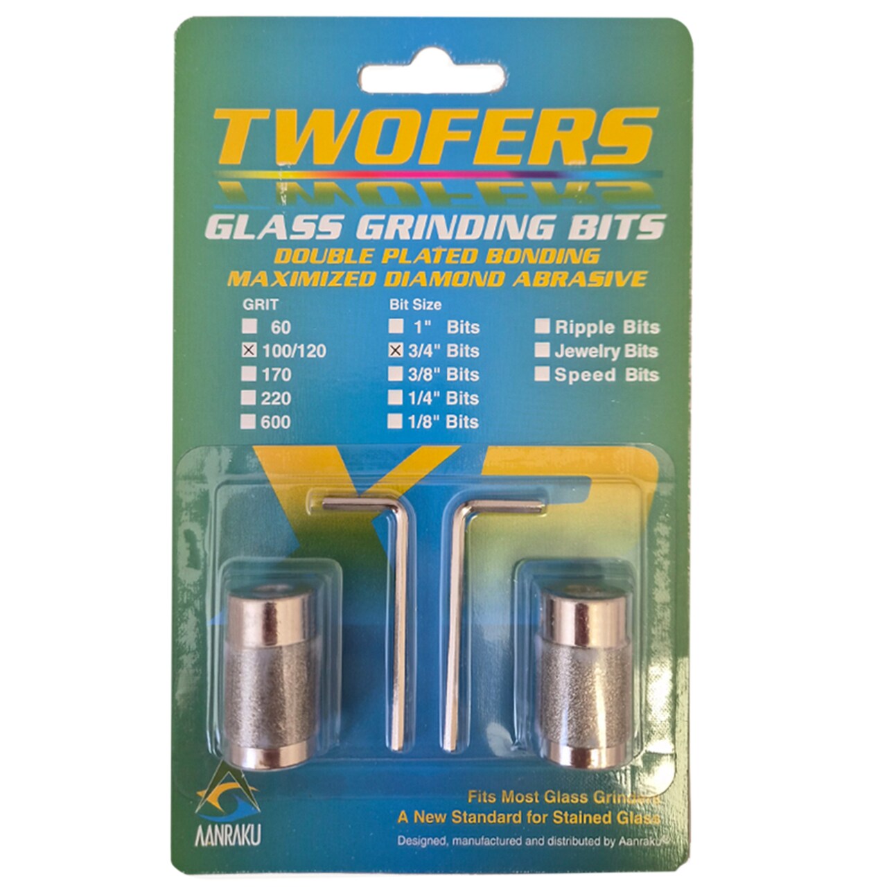 3/4" Aanraku Twofers Diamond Grinder Bits Standard 100/120 Grit